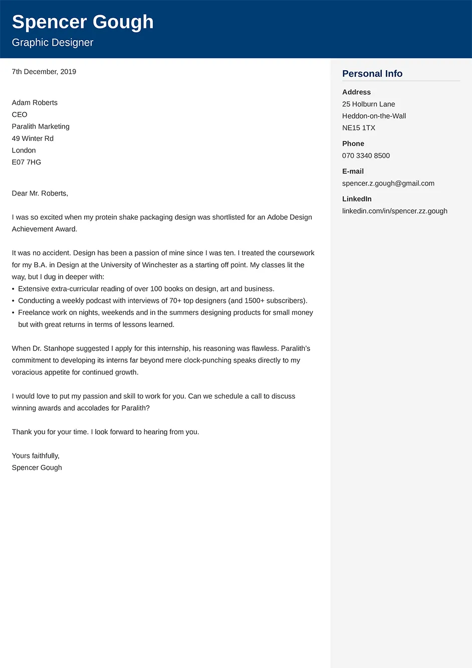 40972 cover letter formatting