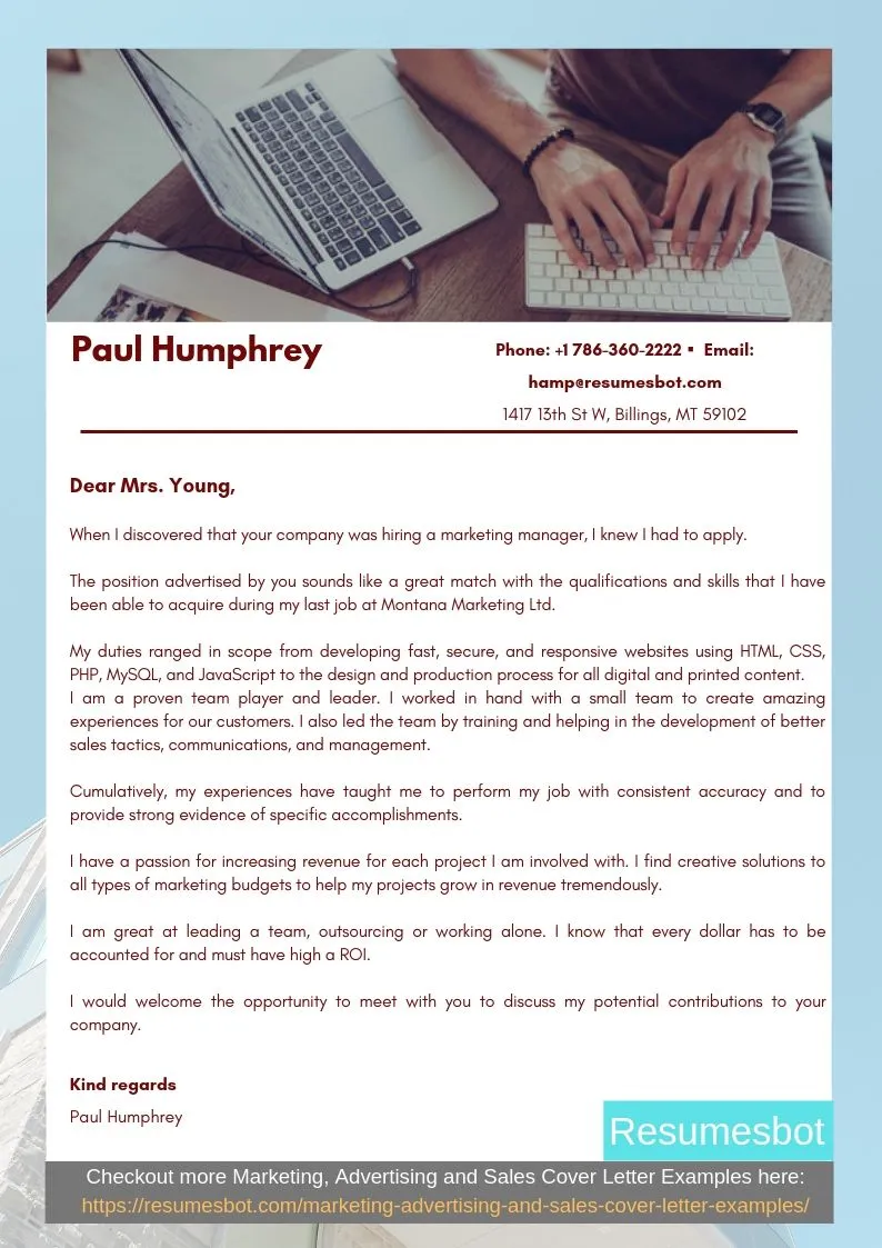 40973 marketing manager resume