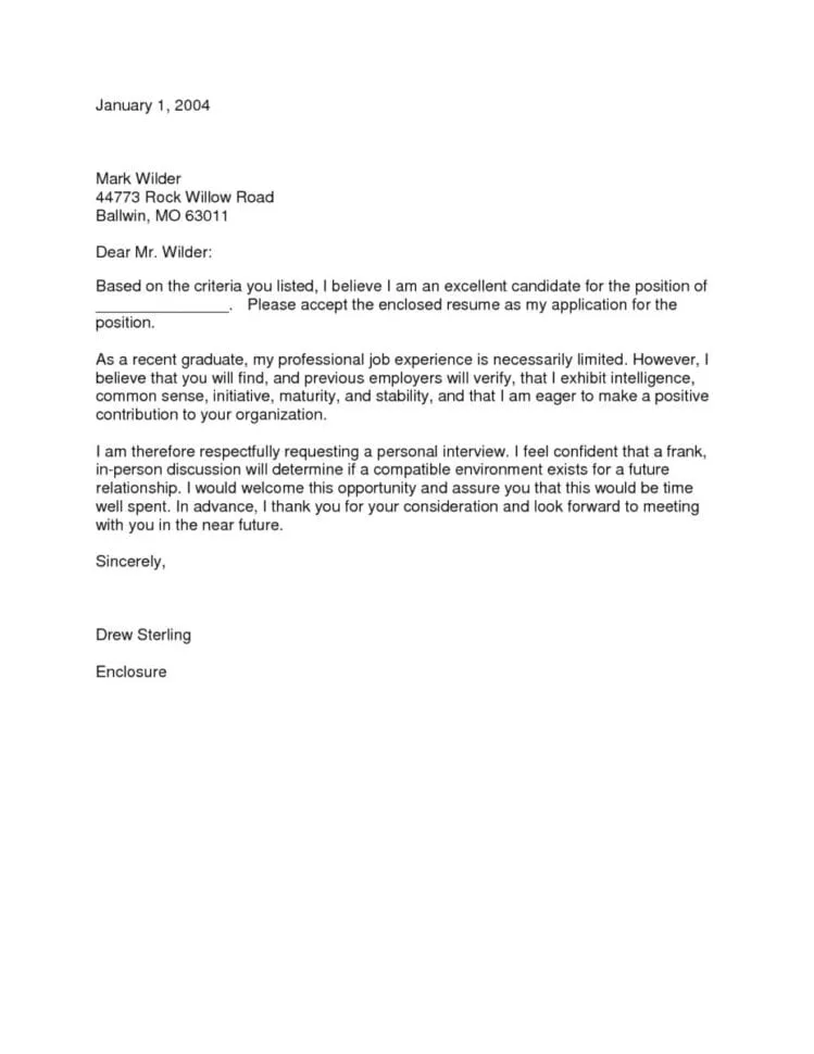40981 formatting cover letter