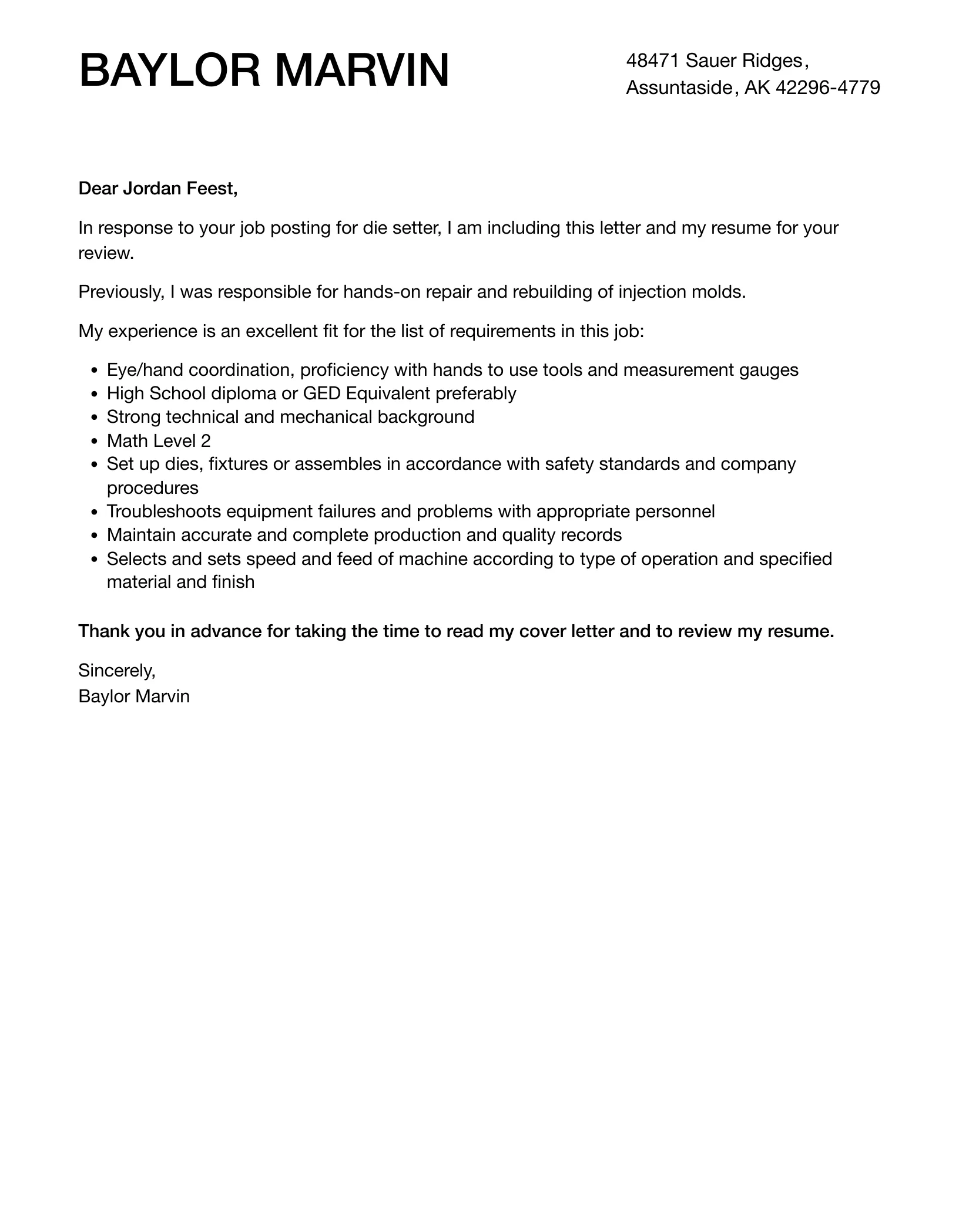 40987 enthusiasm cover letter