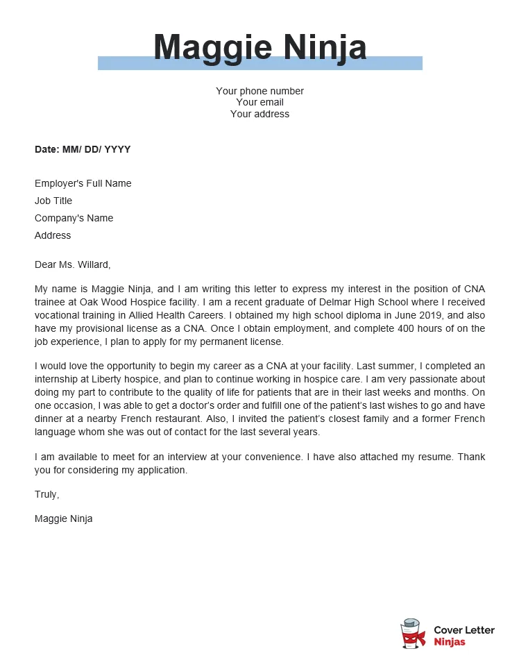 40990 cna cover letter writing