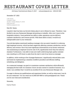 40992 cover letter manager