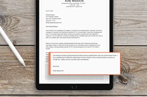 40994 call to action cover letter