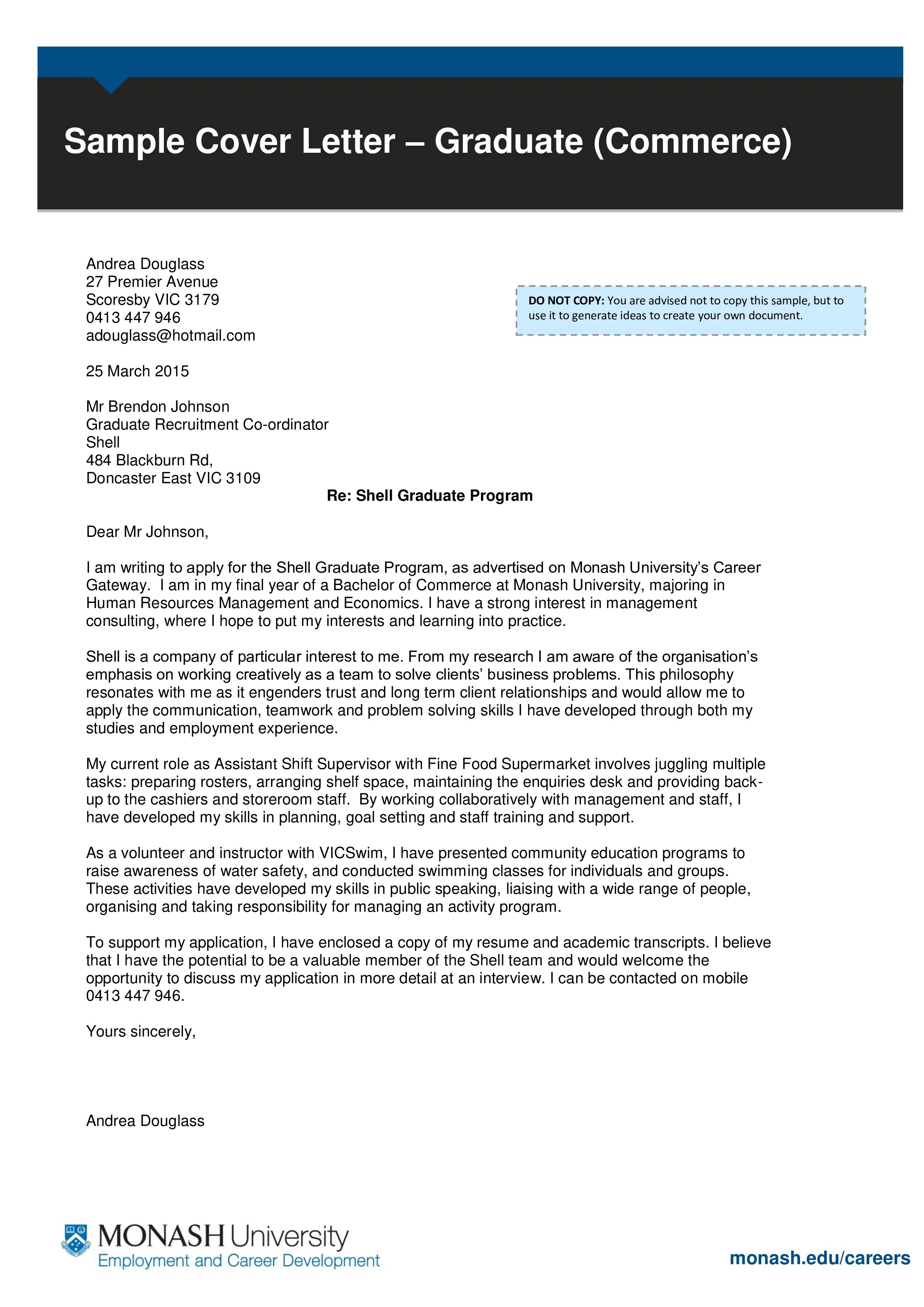40995 cover letter formatting