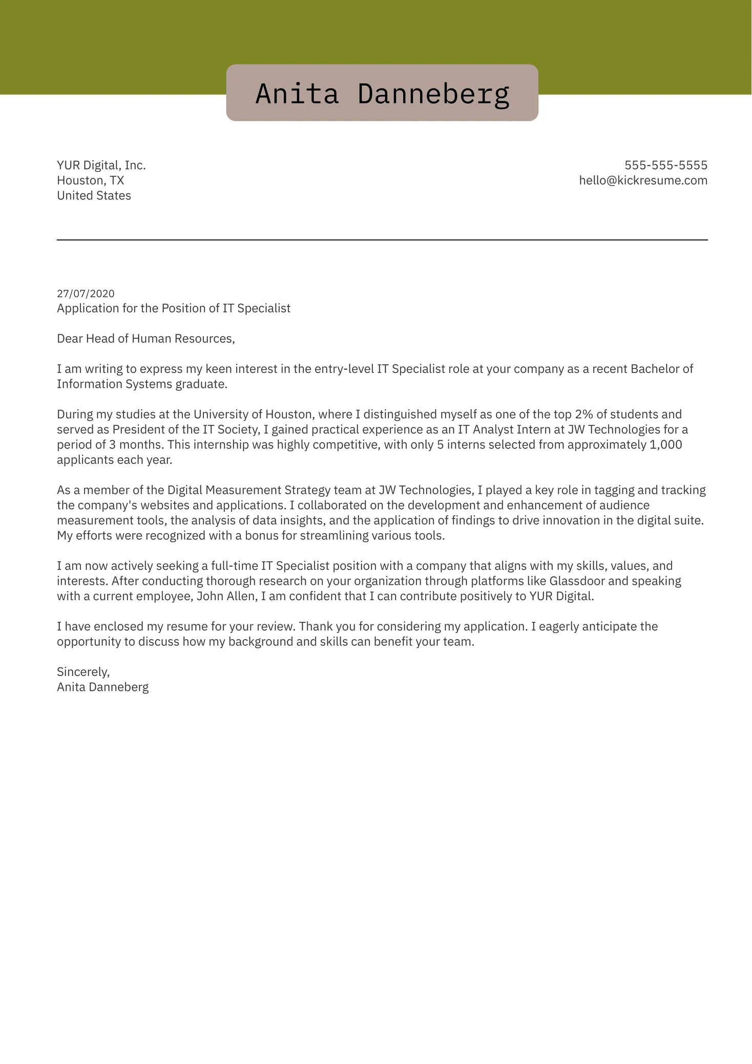 40995 enthusiasm cover letter