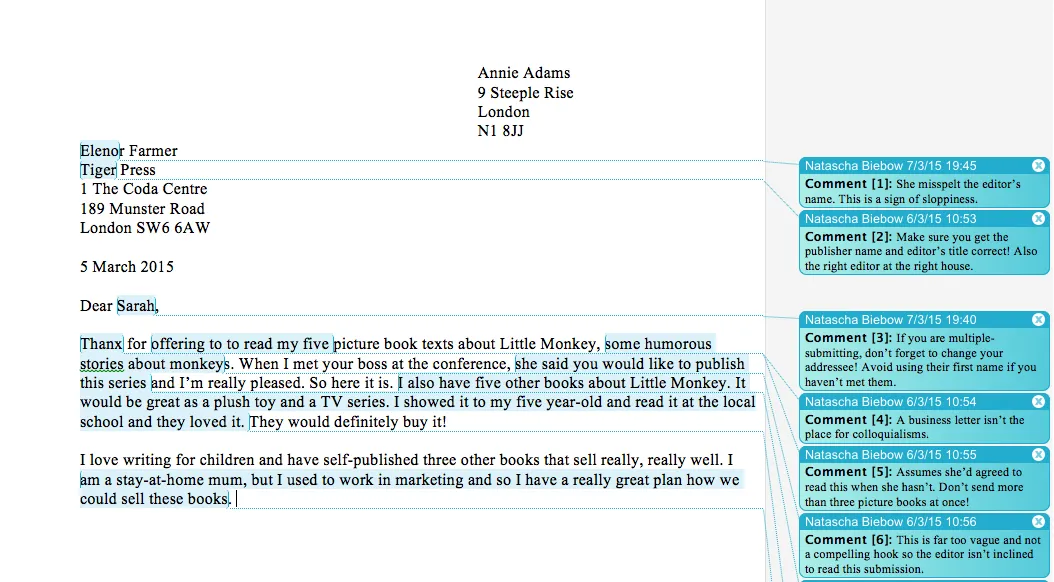 40999 book cover letter writing