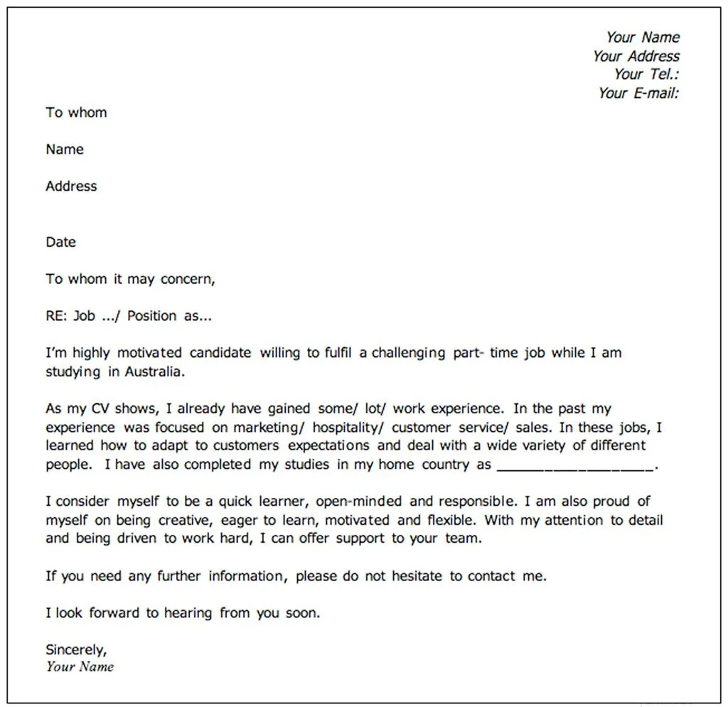 41000 cover letter example components