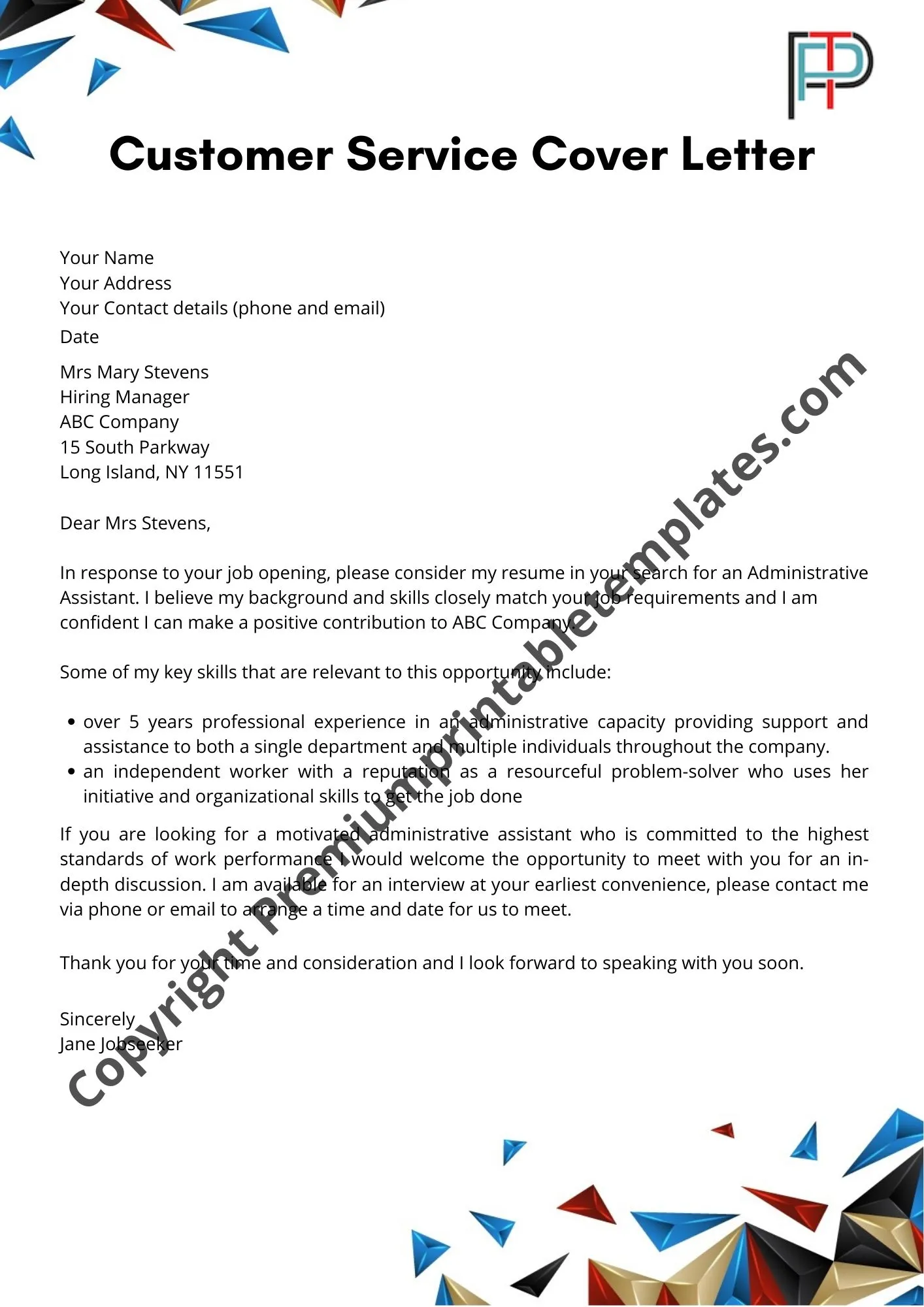 41012 structuring cover letter